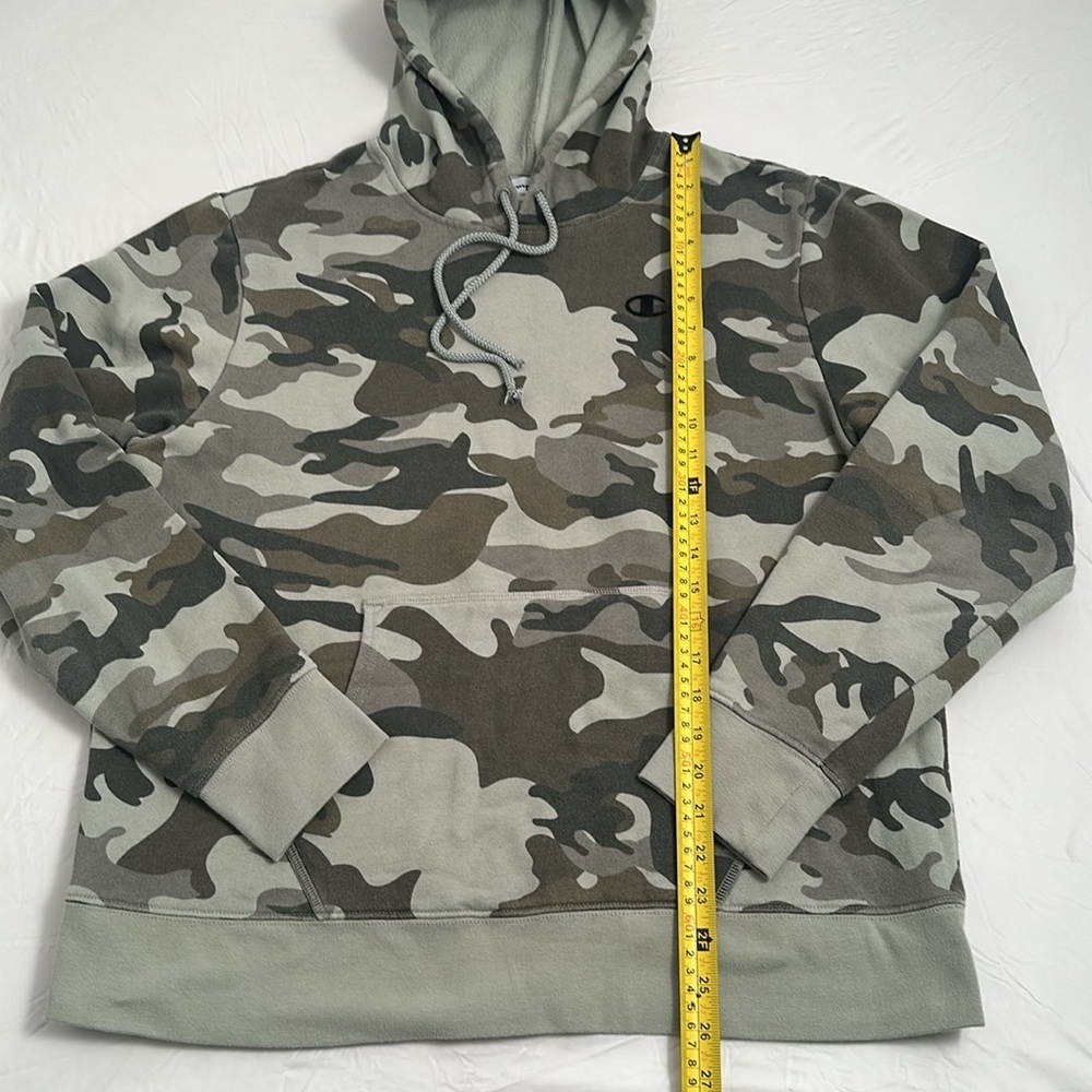 Champion green gray camouflage front pocket hoodie - Picture 3 of 9